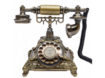 Retro Obrotowy Telefon Zloty 25 5 17 5 20 5 cm