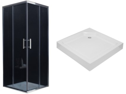 MEXEN RIO sprchovací kút 90x90 SIVÁ + PALETE_0