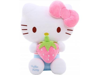Maskot HELLO KITTY Jahoda 30 cm PLYŠOVÝ