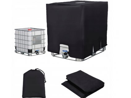 Kryt plachty pre nádrž 1000L 100 x 120 x 116 cm čierna