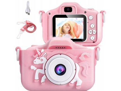 Digitálny fotoaparát pre deti Jednorožec RUŽOVÝ