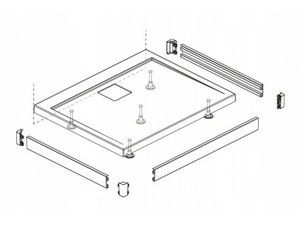 Biele, trojstranné puzdro pre sprchovú vaničku Argos100x100_0