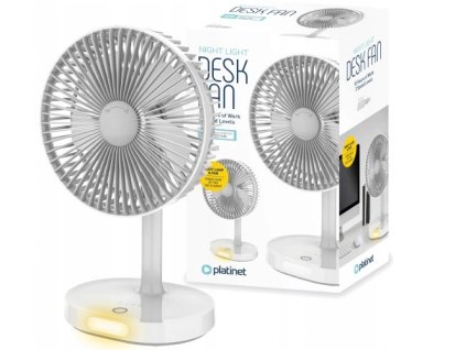 Stolový ventilátor tichý+lampa+batéria
