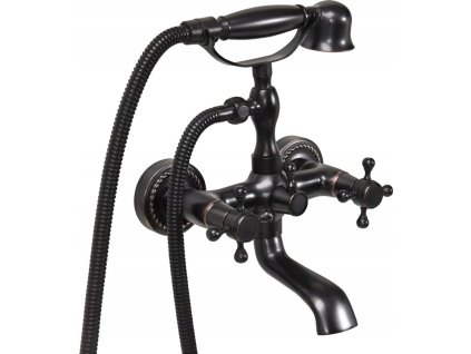 Vaňová batéria nástenná vaňa BATÉRIE, ČIERNA BATÉRIE, MOSADZ RETRO ČIERNA 1_0