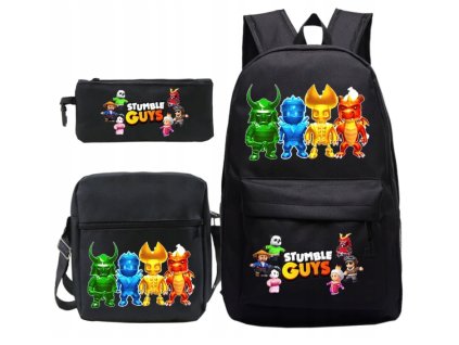 Školská taška - batoh Stumble Guys 3 v 1 VIACFAREBNÁ