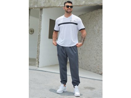 TMAVOŠEDÉ VOĽNÉ ELASTICKÉ JOGGINGOVÉ NOHAVICE L VYPR