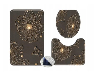 3 ks súprava kúpeľňových kobercov hnedá VYPR