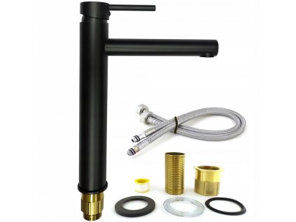 Vysoký čierny umývadlový kohútikový kohútik_0