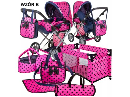 Kočík pre bábiky, hlboký kočík, súprava postele , taška  VYPR