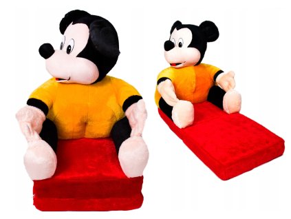 Mäkké detské kreslo myši červené VYPR