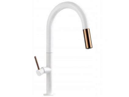 Umyvadlová batéria Veľké, vysoko umývadlo kohútik APOLLO biele zlato_2