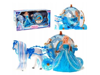 Princeznovský koč s bábikou a koňom VYPR