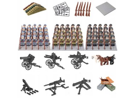 Sada 60 minifigúrok s armádnymi zbraňami VYPR