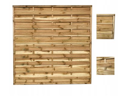 Drevený latkový plot záhradný panel, 180x180cm VYPR