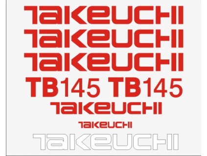 NAKLEJKI NALEPKI TAKEUCHI TB145 piktogramy Typ maszyny Koparka Koparko ladowarka Inny