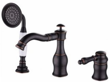 Vaňová batéria nástenná vaňa KOHÚTIK 3 OTVORY STOJÍ ROYAL BLACK_6