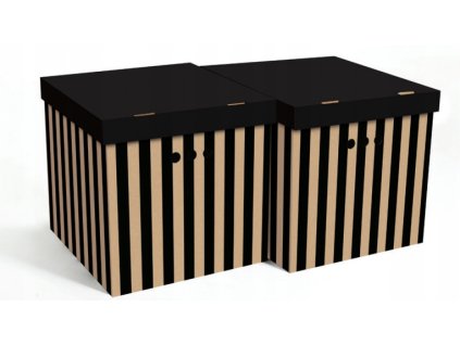 PUDELKO NA UBRANIA POJEMNIK 2szt MM Pasy Czarne