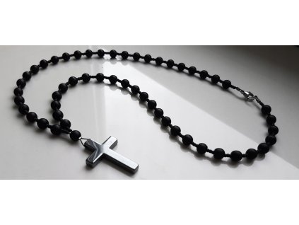 MESKI NASZYJNIK STYL ROZANIEC ONYKS HEMATYT 60cm Kod producenta nmsro6mm2