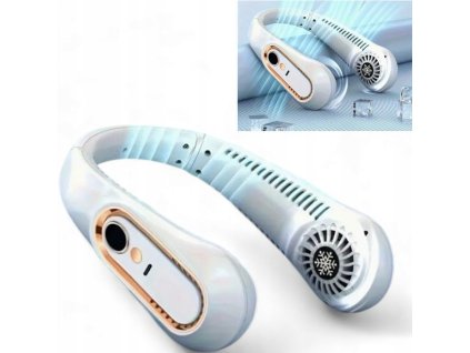 WENTYLATOR NA SZYJE 5 STOPNIOWA REGULACJA PREDKOSCI MOCNY BIALY