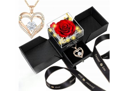 Svietiaci náhrdelník Eternal Rose in Glass pre ženy