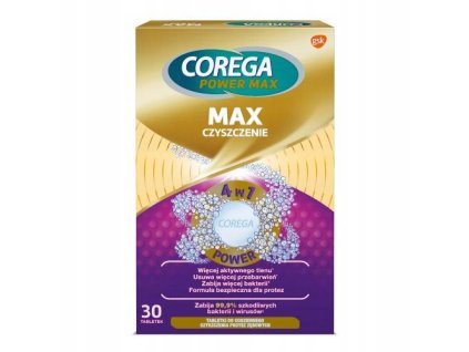 COREGA Max Czyszczenie tabletki do czyszczenia protez zebowych 30 tabletek