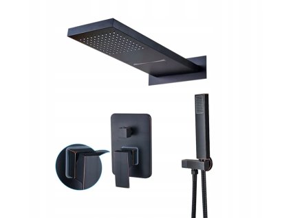 Nastaviť pre dušu FLUSH mount vodopád čierna_0