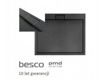 PL SPRCHOVÝ ZÁSOBNÍK ČIERNY 100X90 cm KAMENNÝ EFEKT + SIFÓN_2