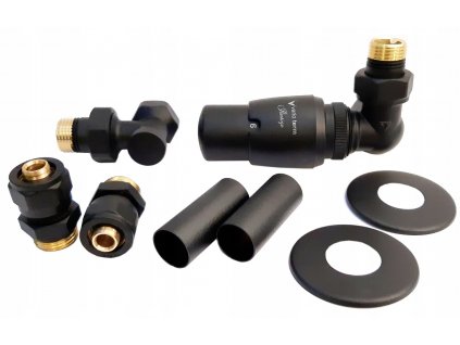 Čierny axiálny ventil chladiča s rozetovou štruktúrou_0