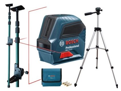 Laserový merač - BOSCH GLL 2-10 CROSS LASER + TYCZKA STAV 3,2 m_0