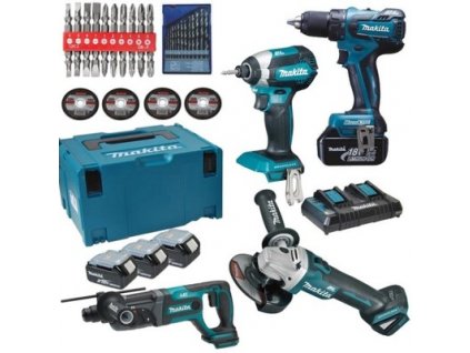 Elektrický skrutkovač - MAKITA COMBO SET 4 PCS NÁSTROJE 18V 3X5Ah PROMOC_0
