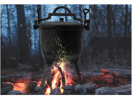 Kotlík na guláš - Lovecký kotol smaltovaný liatinový hrniec 10l_1