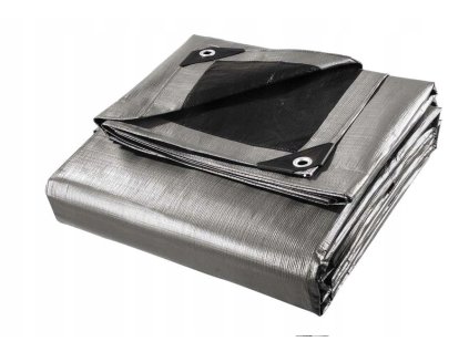 Krycia plachta - Plachta 6x12 strieborno-čierna MEGA HUSTÁ 260g / m2_0