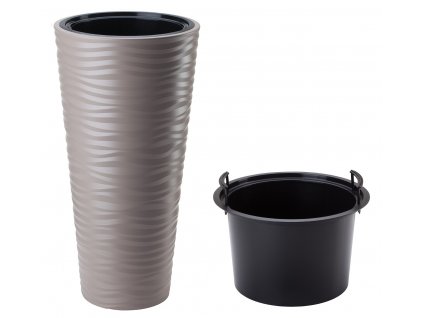 Kvetináč na terasu - Kvetinový hrniec s vložkou Sahara Slim 30 výšky 56 šok_1