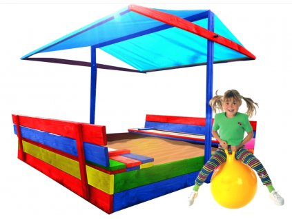 Detské ihrisko -  Pieskovisko s lavičkami 150x154 cm VYPR_0