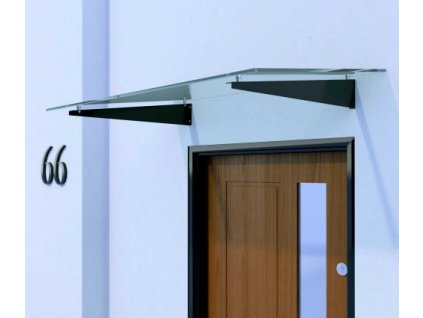 Sklenená strieška Strieška nad dvere 120x90 čierna_0