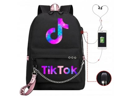 Školská taška, batoh - Školský batoh pre školu Tik Tok USB A4 štýl_0