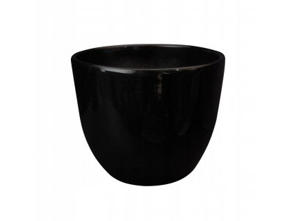 Kvetináč na terasu - Keramický hrniec 22 cm čierny BARREL_2
