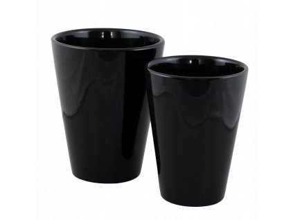 Kvetináč na terasu - Sada dlhých hrncov čiernych, keramiky_1