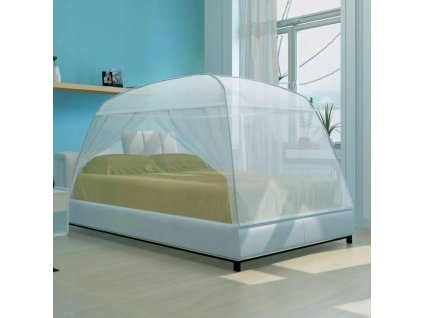 Predajný stan, altánok - vidaXL Mongolská moskytiéra, dvojité dvere, biela_0