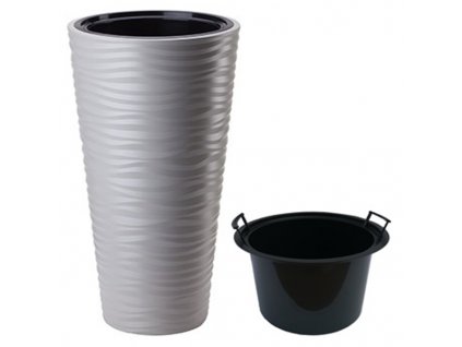 Kvetináč na terasu - Hrniec SAHARAslim DIAM 35H69 + VEĽKÉ SVETLÉ ŠEDÉ 3D EFEKTY_1