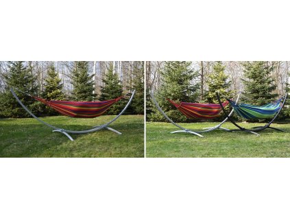 Hojdacia sieť hamak -  Regál pre dvojitú hojdaciu sieť do 220 kg kovu_1