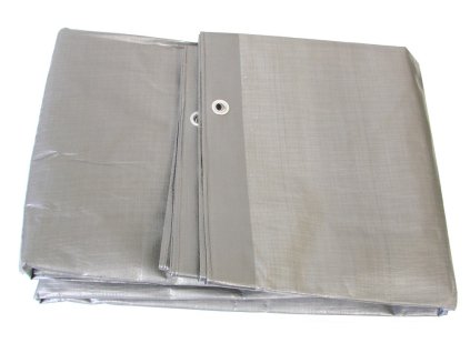 Krycia plachta - Strieborná plachta s očkami, silná 4 x 8m, 130gr / m2_0