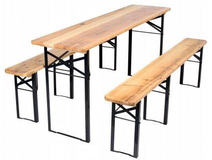 Súprava skladacieho záhradného nábytku 2 lavičky + stôl_0