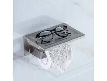 Držiak na toaletný papier s poličkou, oceľový_1