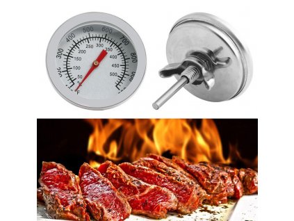 Udiareň - Teplomer dymovej pece, grilovacia pec atď., 500 stupňov_1