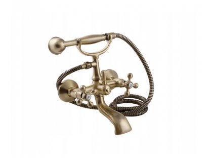 Kúpelňová batéria nástenná RETRO MOSADZ + sprchová sada_0