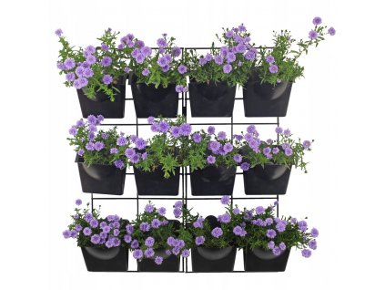 Stojan na kvety - Nástenné kvetinové posteľ s hrncami na 12 sadeníc_13
