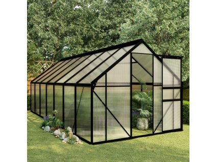 Skleník - vidaXL Skleník antracitový hliník 8,17 m²_0