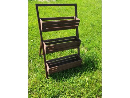 Stojan na kvety - Stojan pre kvety drevený kvetinový rebrík 60 cm_1