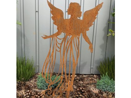 Angel OpenWork Garden Ornament Priemyselná hrdza_1